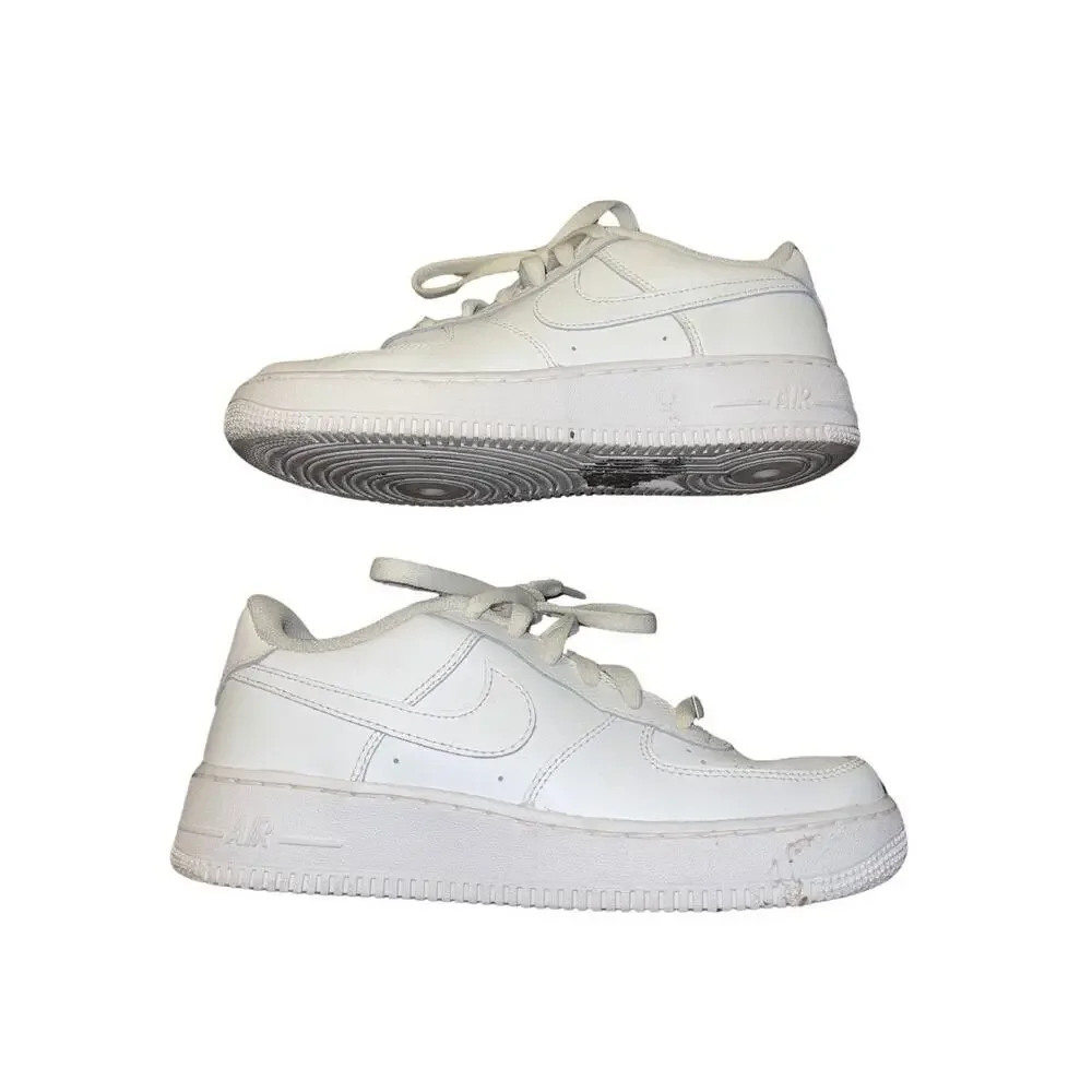 Nike Air Force 1 Kids Youth Size 6 Triple White Low Cut Shoes Athletic Sneakers